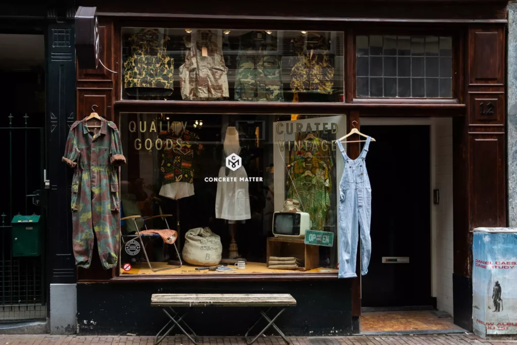 The best vintage shops in Amsterdam | the exterior of Concrete Matters