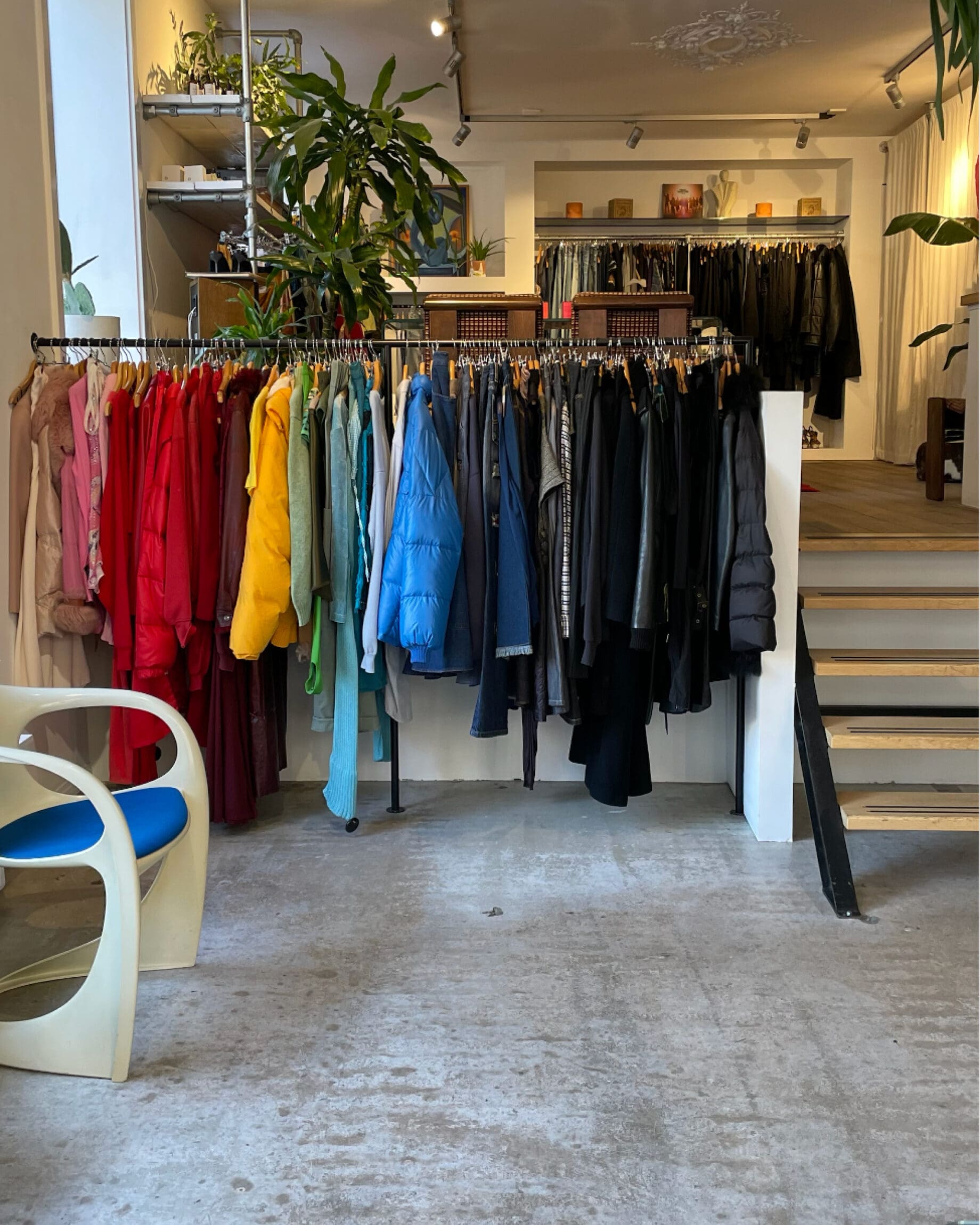 The best vintage shops in Amsterdam | a rail of clothing at Lucille