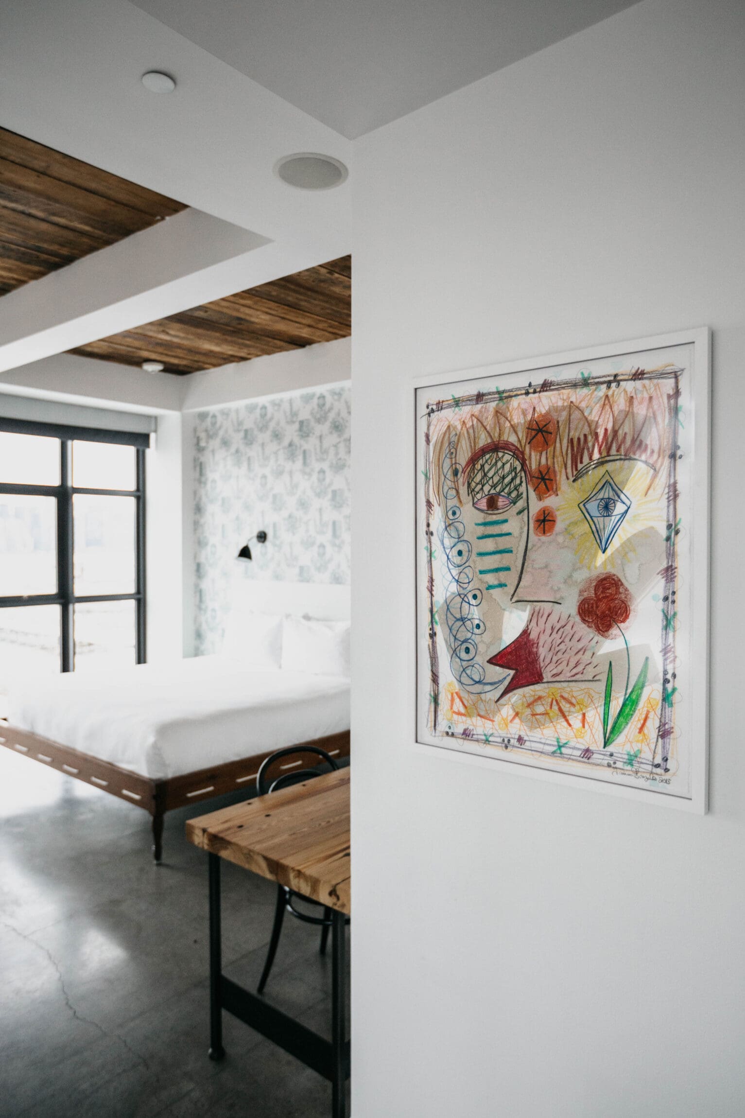 The best hotel art | artwork in a guest room by Tamara Gonzales at The Wythe Hotel
