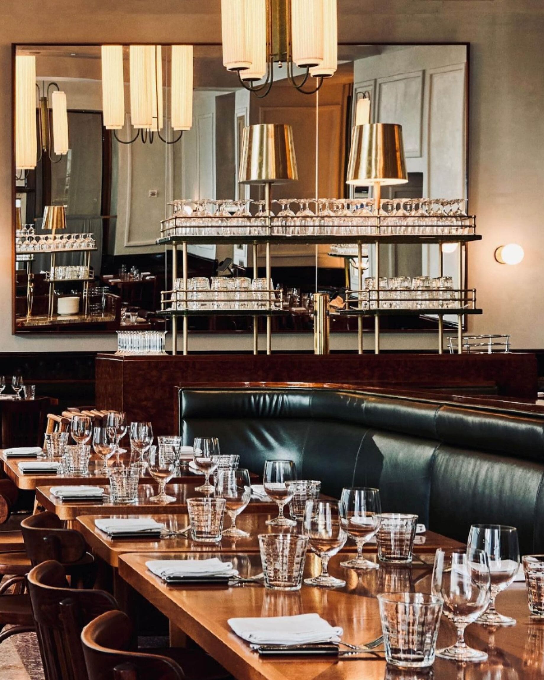 The best restaurants in New York City | Le Rock dining table with emerald green coloured leather booths