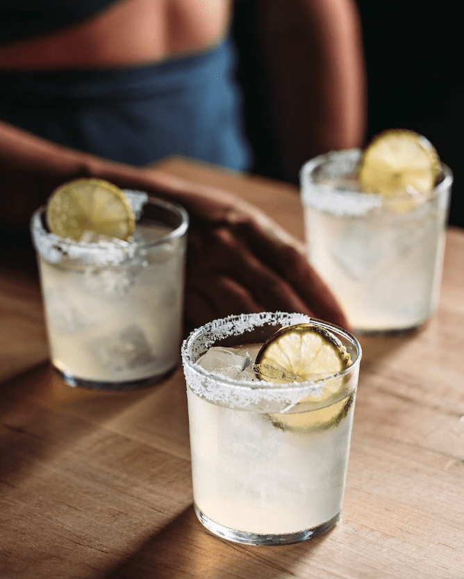 The best cocktail bars in New York | Three margaritas at Leyenda garnished with lime and a salt rim