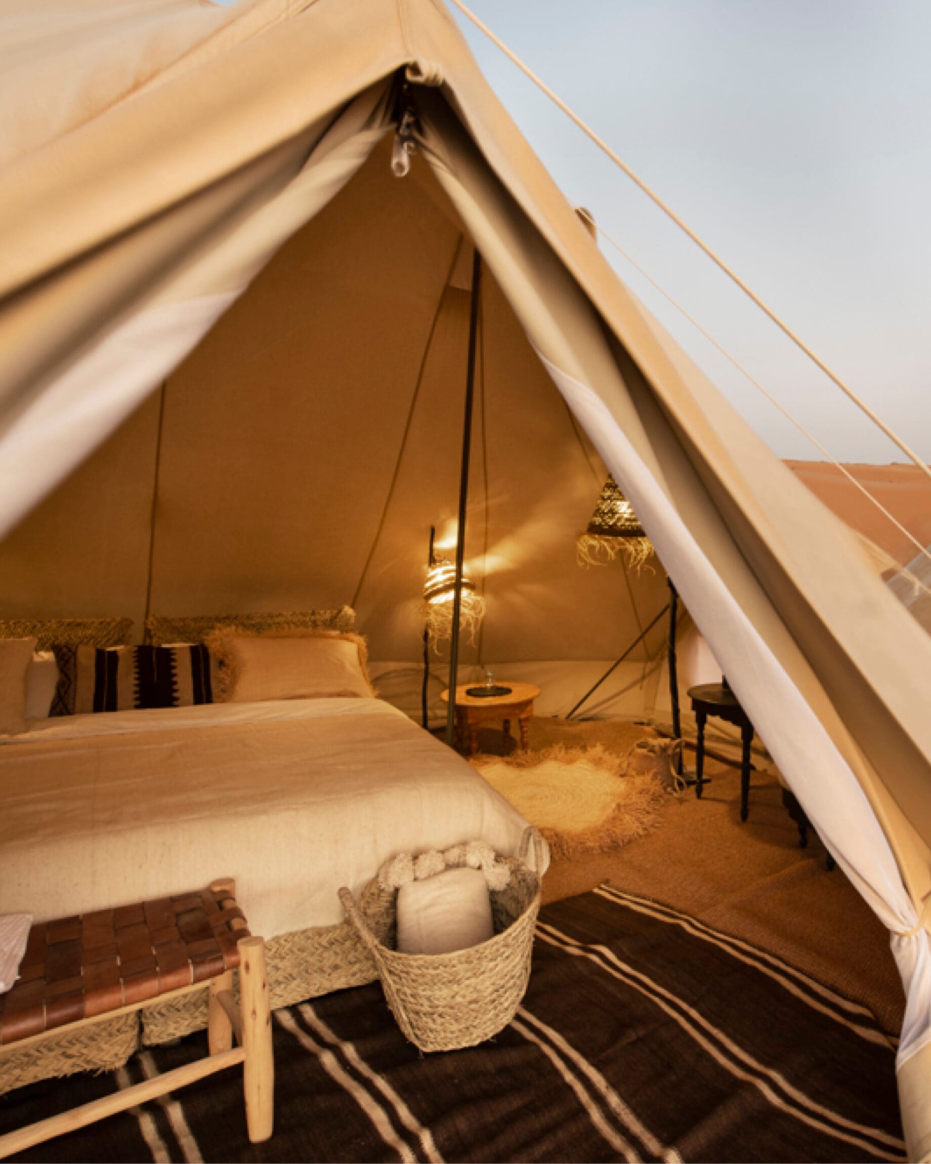 The best boutique hotels in Dubai | Plush tent interiors at Magic Camps Dubai