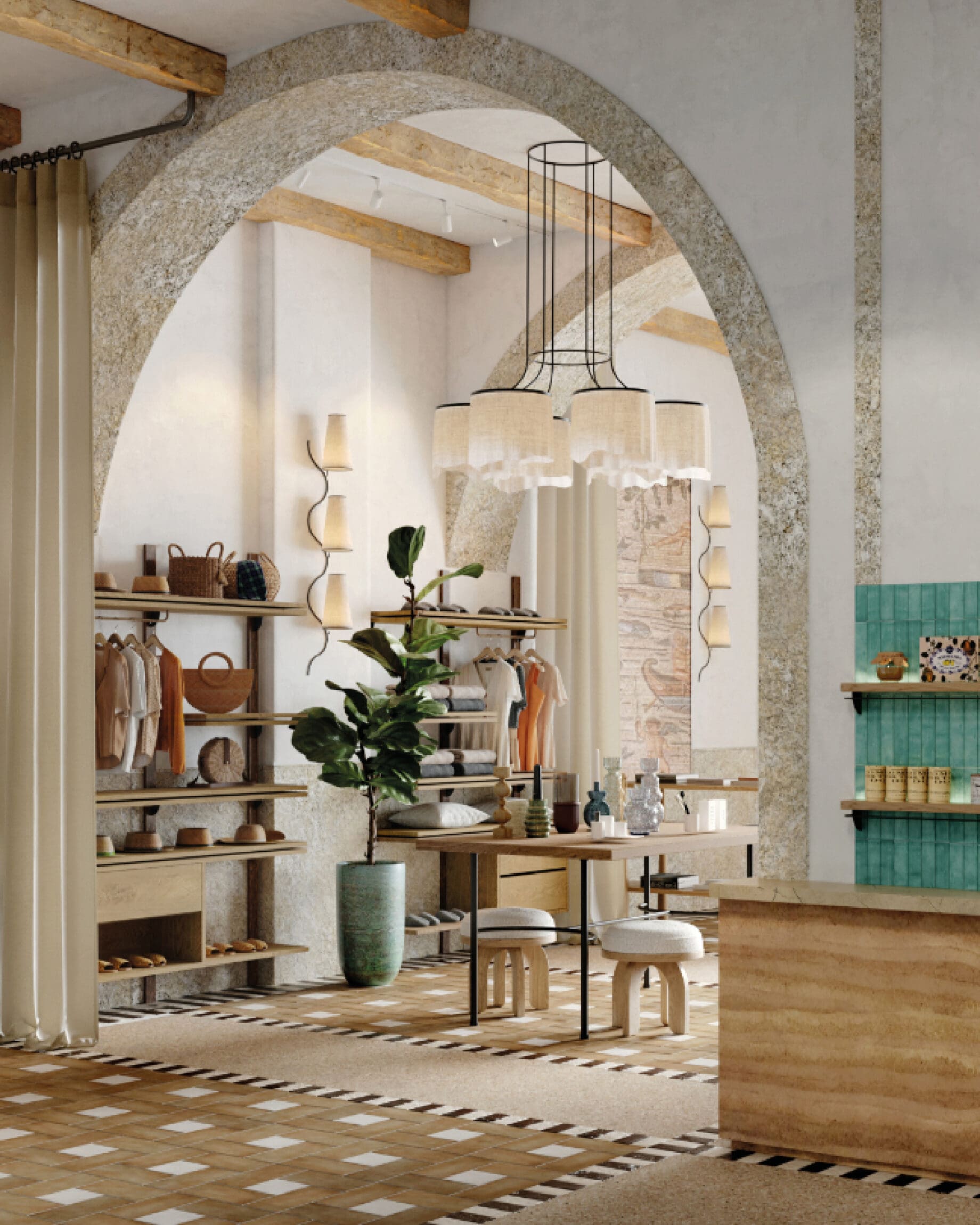 A modern concept store filled with homewares and ceramics at Ando Living in Lisbon