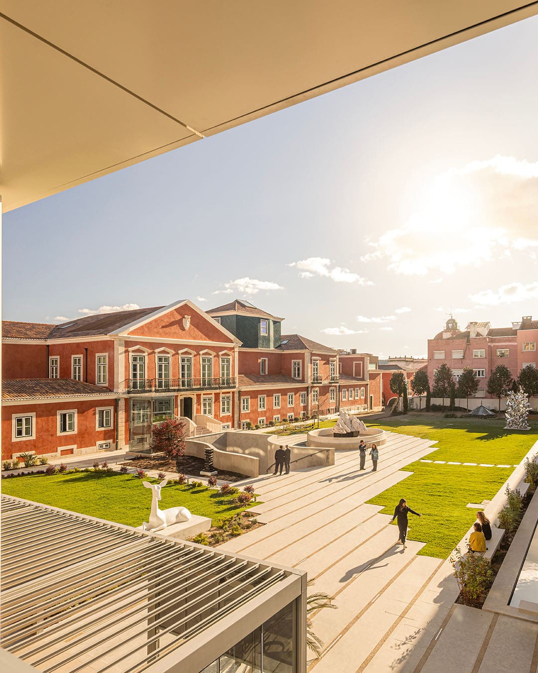 A light courtyard of the MACAM Museu de Arte Contemporânea Armando Martin in Lisbon