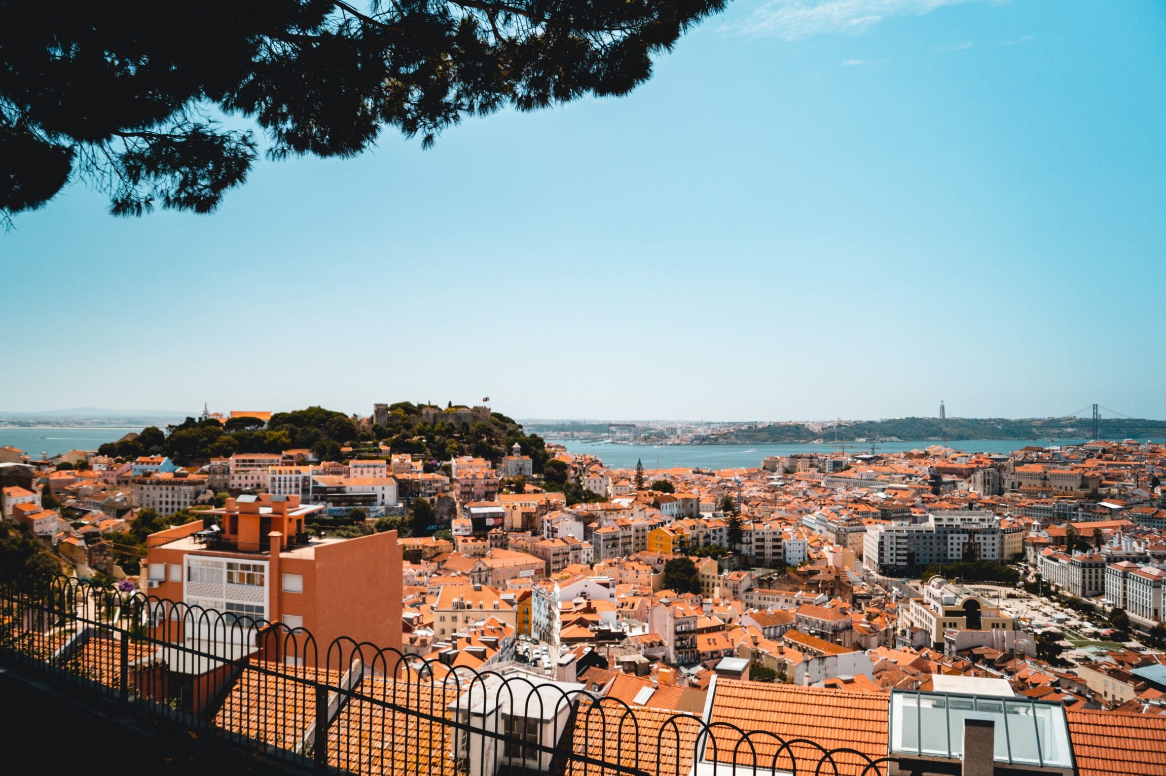 A local guide to Lisbon | terracotta rooftops beneath a blue sky, Miradouro da Senhora do Monte in Anjos