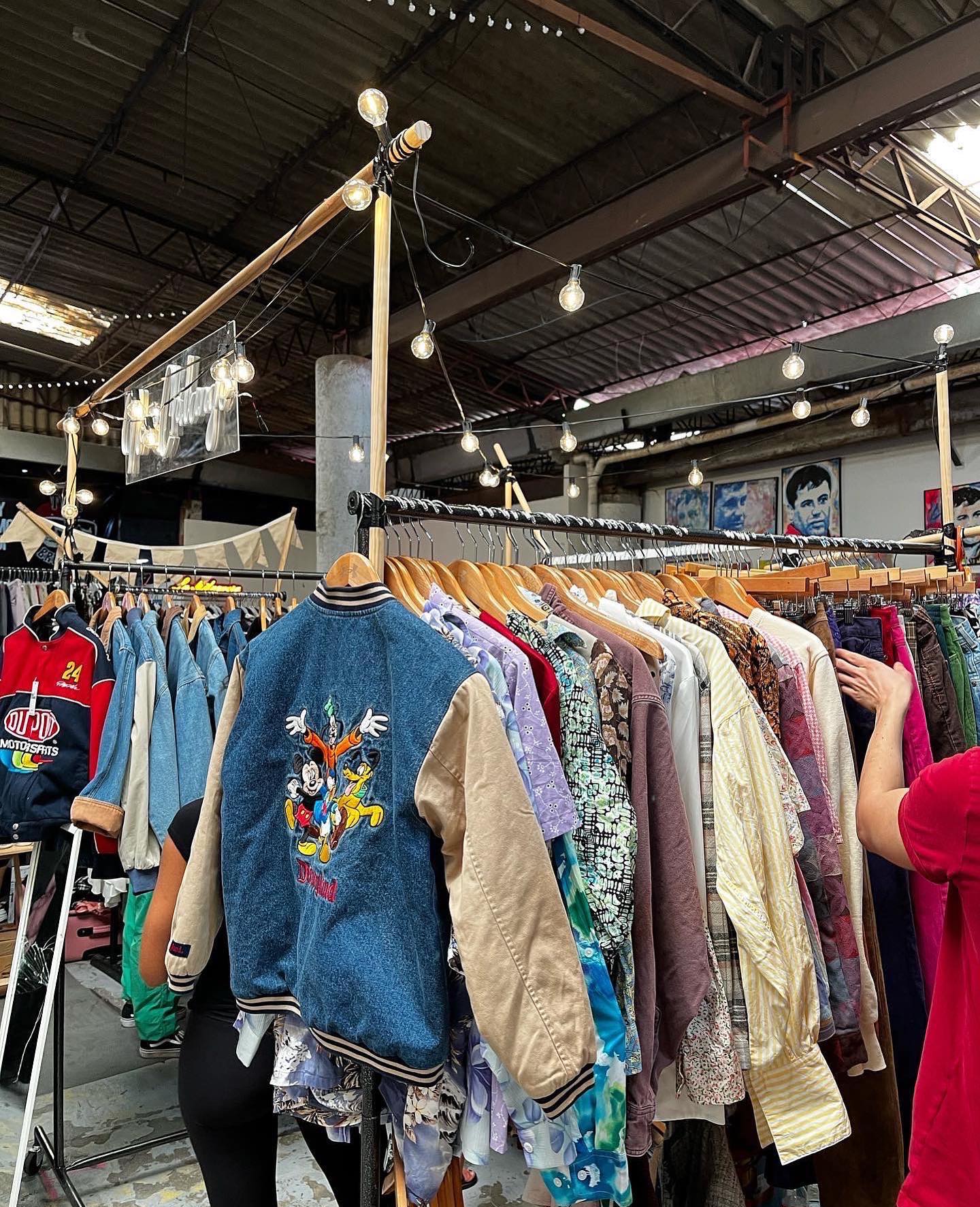 The best vintage markets in Mexico City | rails of retro clothing at Adios Closet Bazaar