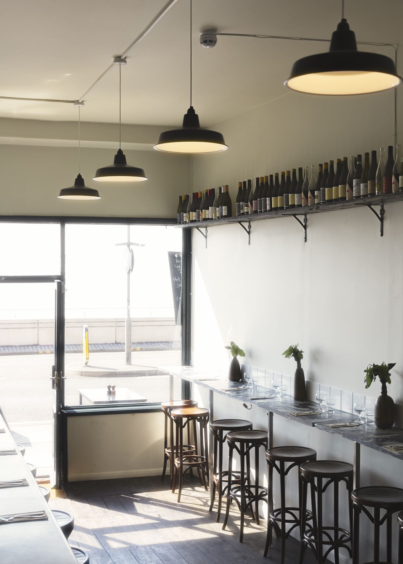 A weekend guide to Margate | The bar seating at wine and seafood bar Dorys