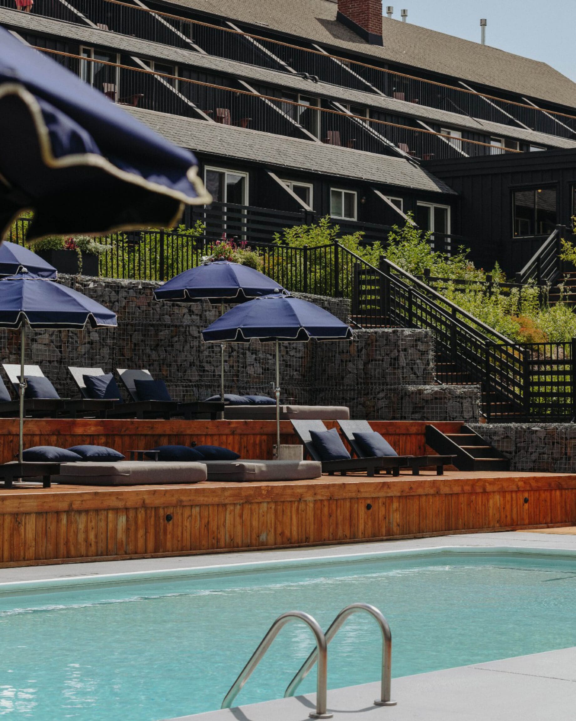 The best boutique hotels in the Catskills | The outdoor swimming pool at Scribners Lodge