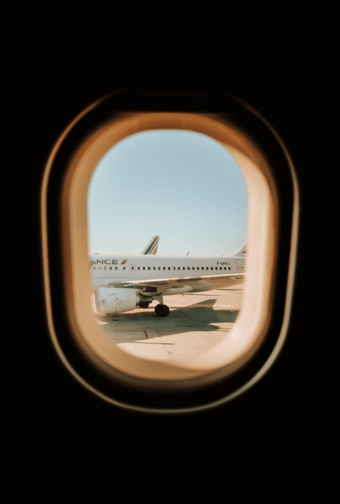 A view of an Air France flight from a airplane window