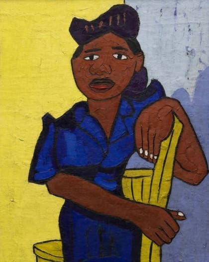 Woman in Blue by William Henry Johnson, part of Harlem Renaissance exhibition at The Metropolitan Museum