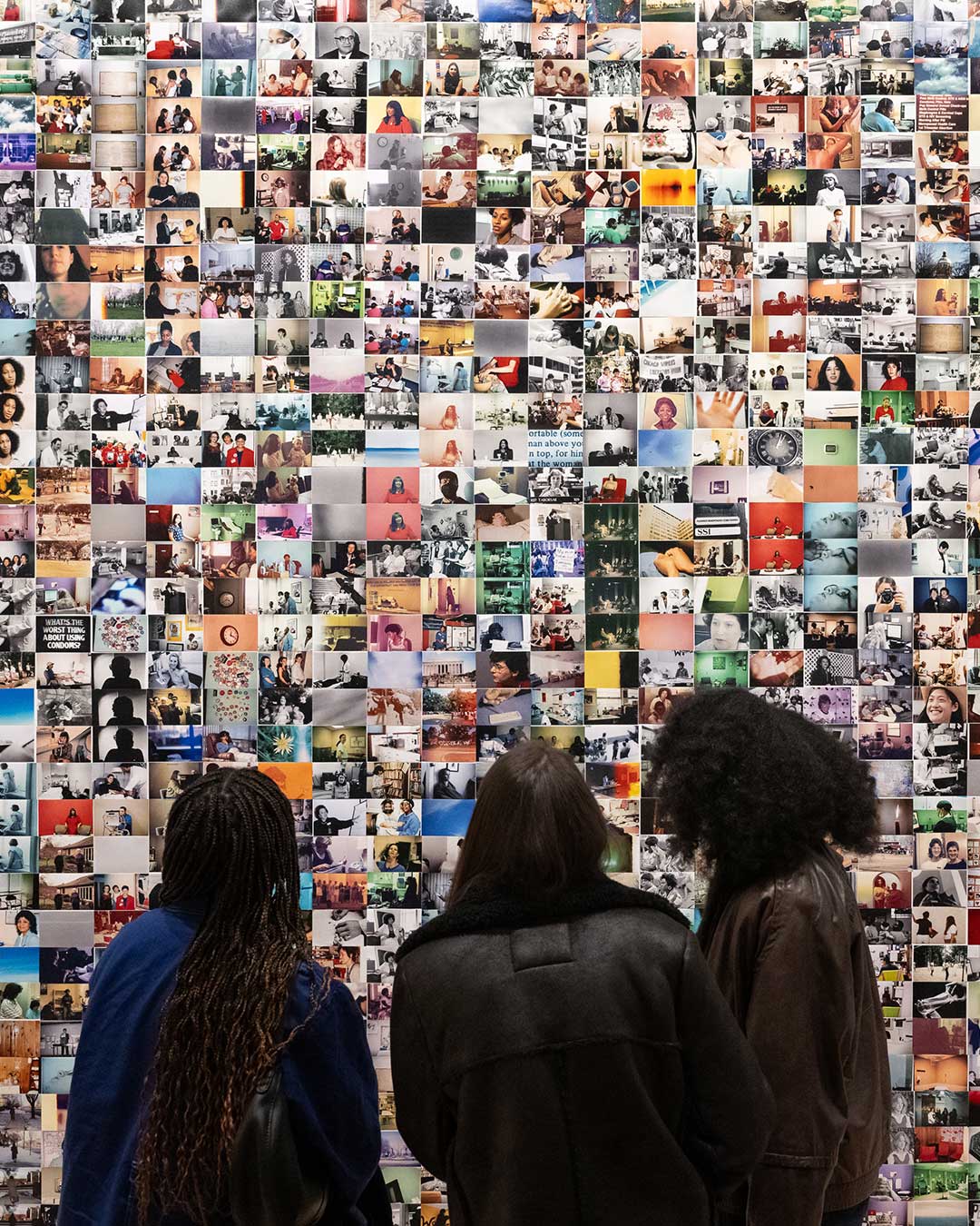 Audience exploring the Whitney Biennial