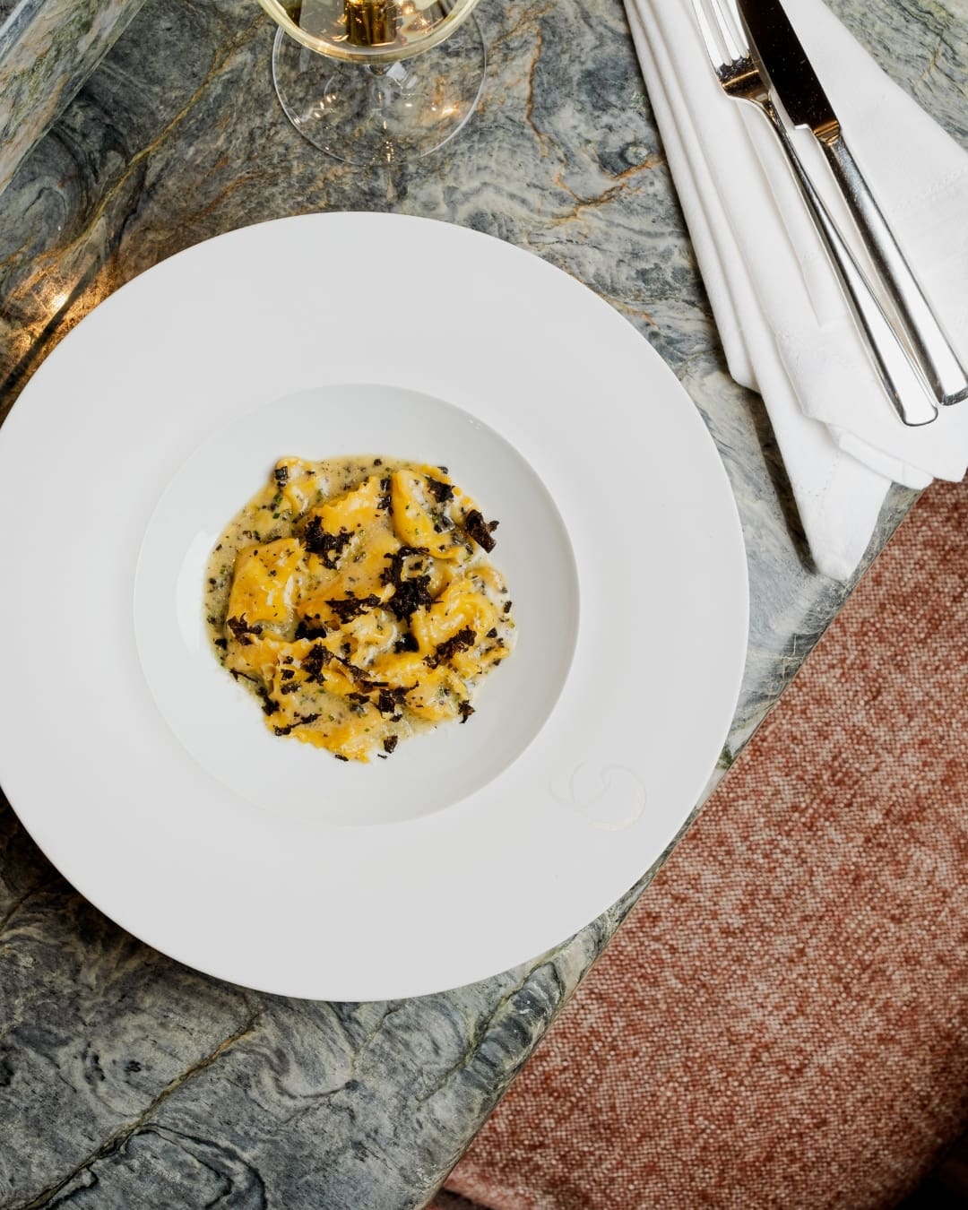 1 Hotel Mayfair | Black truffle and potato agnolotti