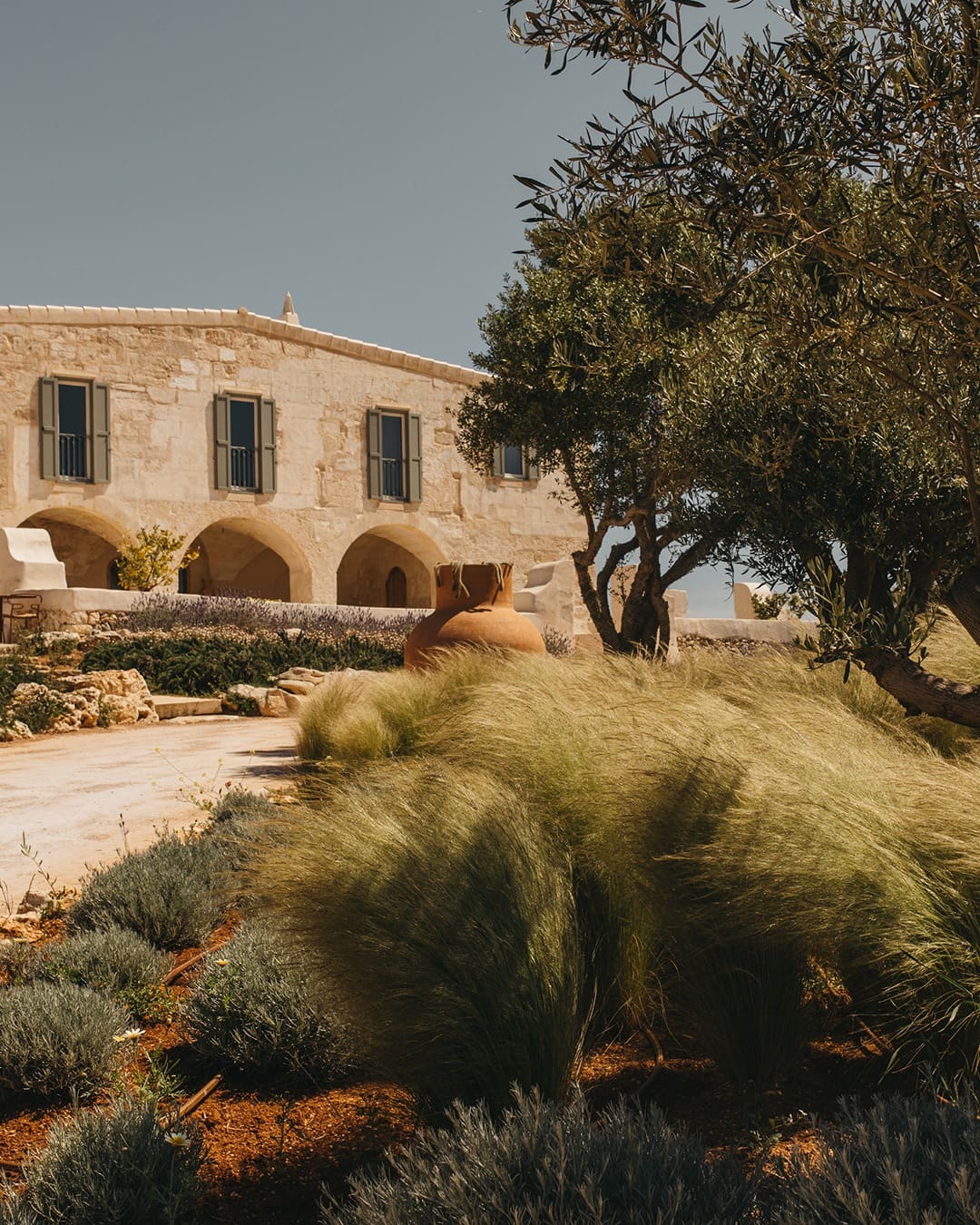 The rustic exterior of Son Blanc Farmhouse Menorca