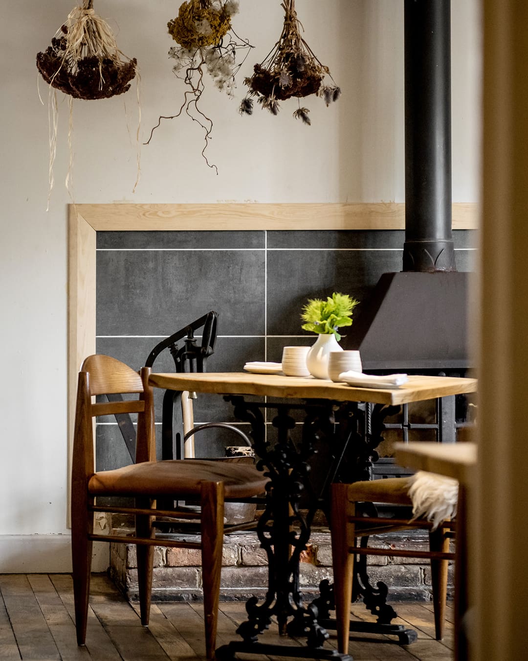The best farm-to-table restaurants in the UK | A dining room corner at The Small Holding.