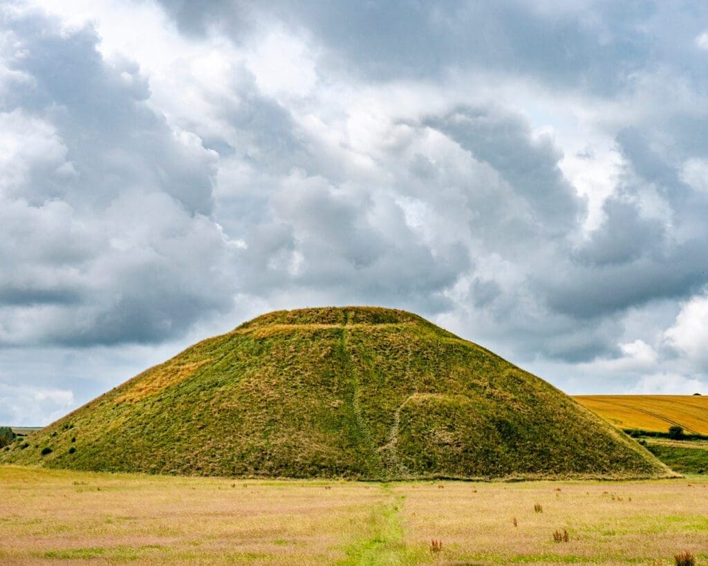 A complete guide to bikepacking in the UK | The ancient chalk mound of Silbury Hill as viewed from King Alfred's Way. Photo by Robert Spanring
