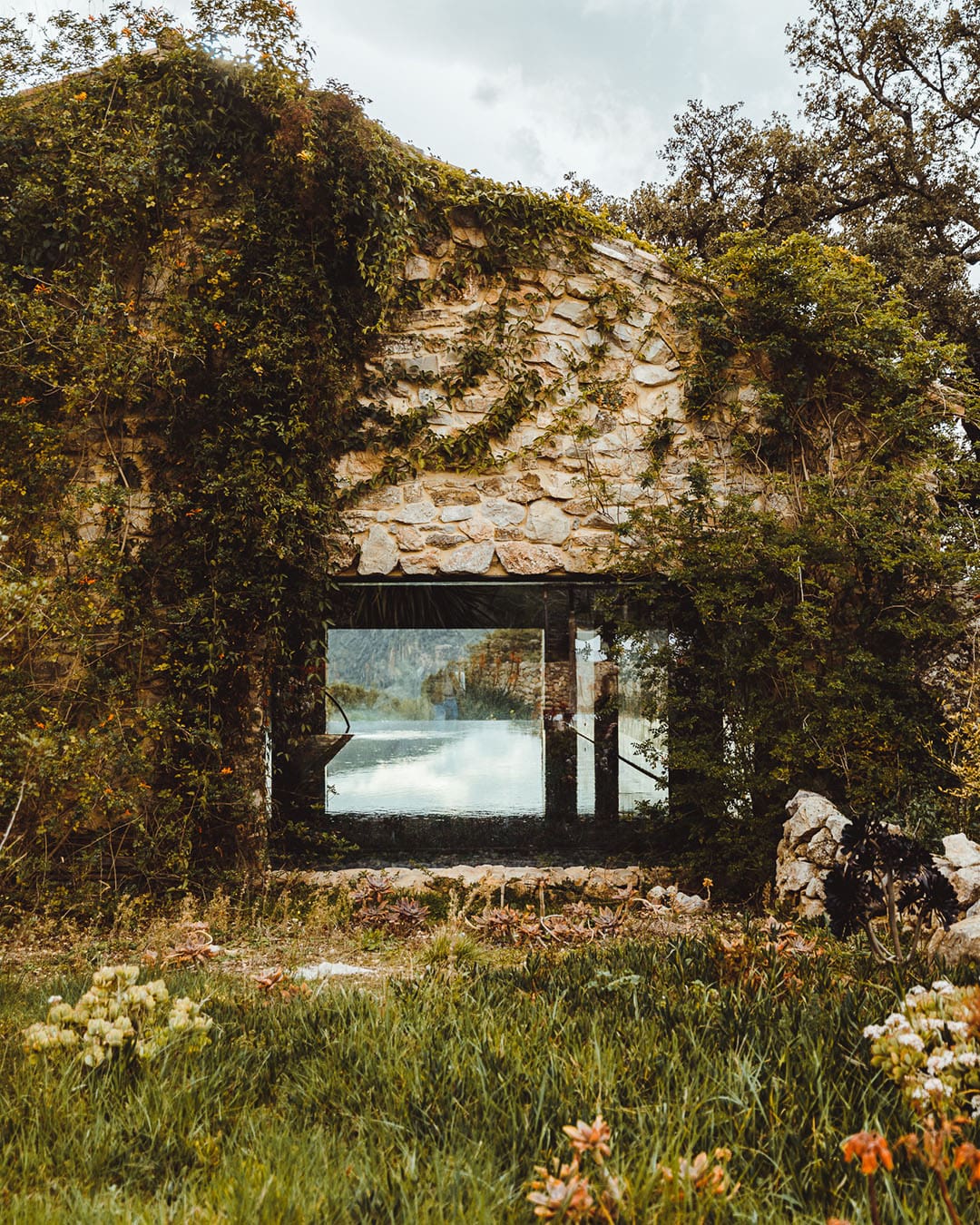 the glass-fronted spa at Finca La Donaira, Andalucía, Spain