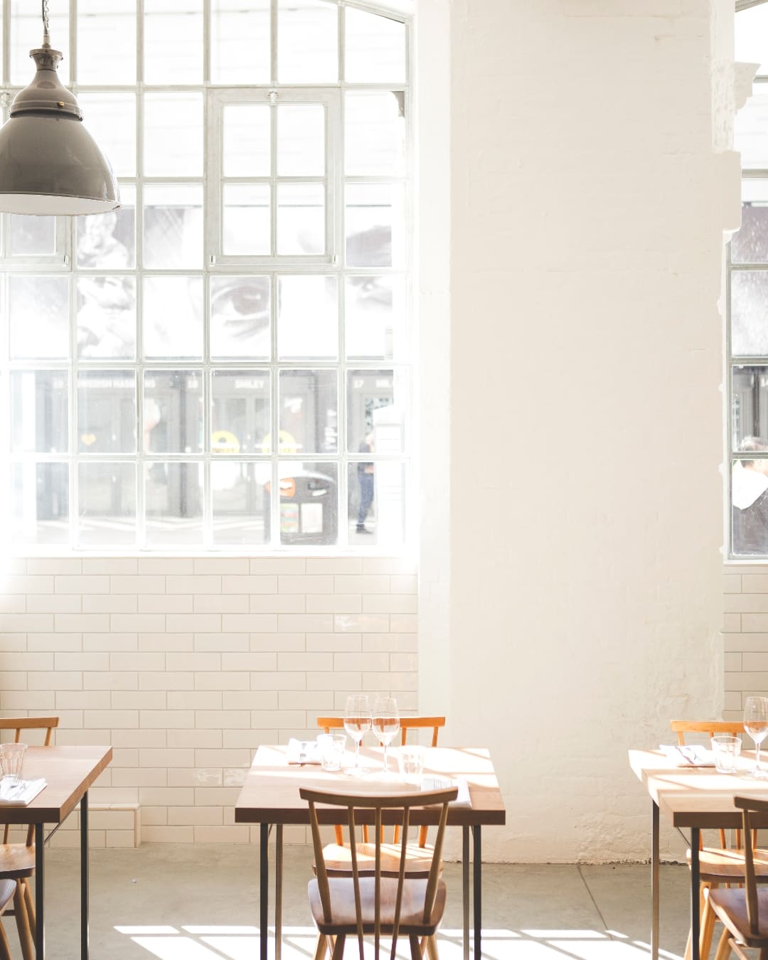 The best restaurants in Shoreditch | airy white interiors at Lyle's