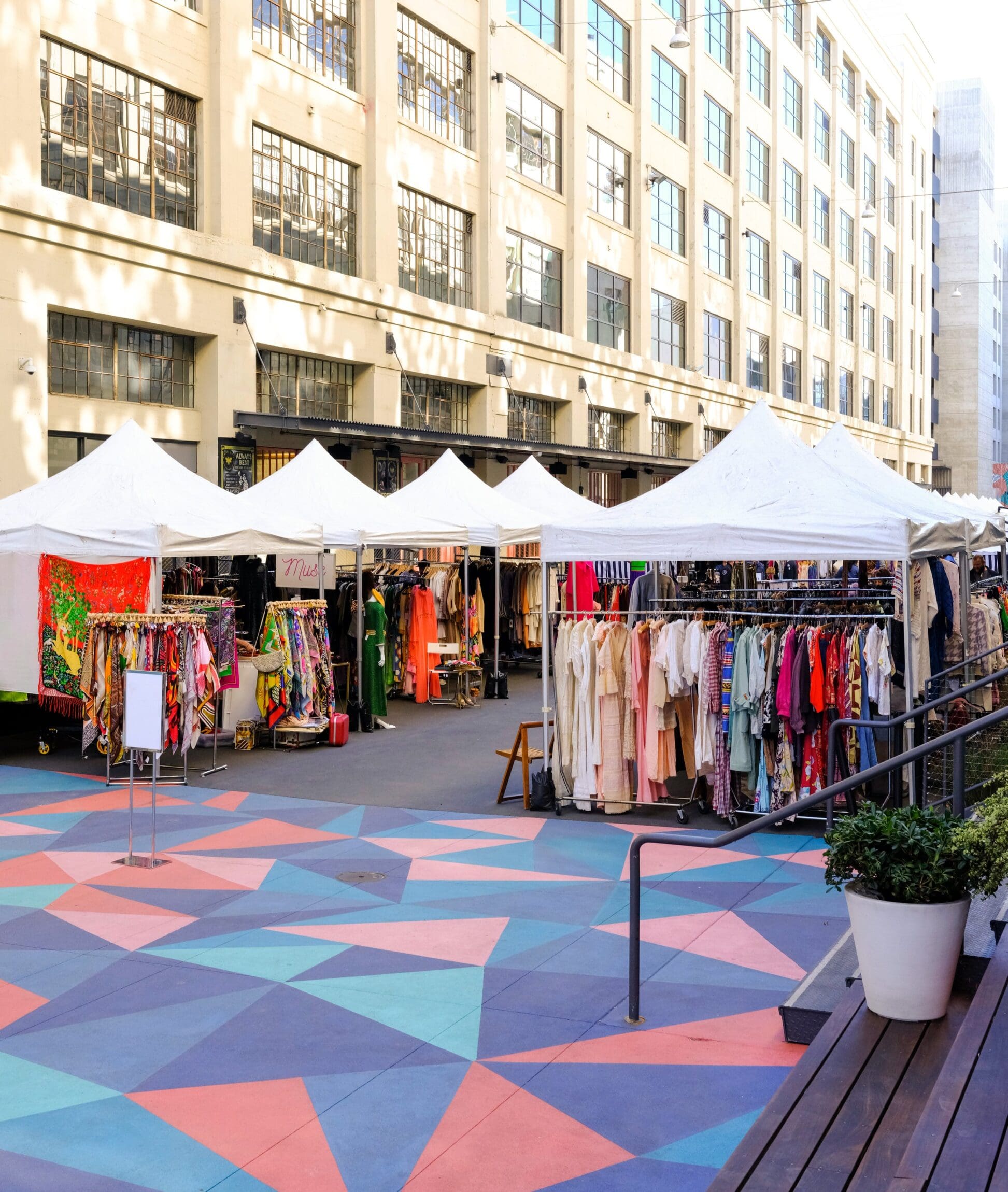 Stalls at Pickwick market