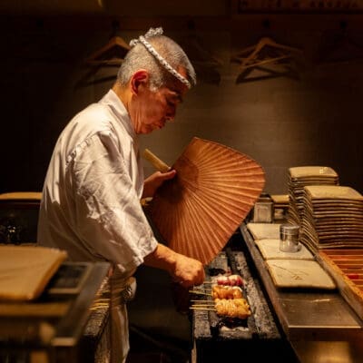 A chef working in Toriyoshi Nakameguro.