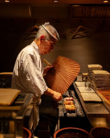 A chef working in Toriyoshi Nakameguro.