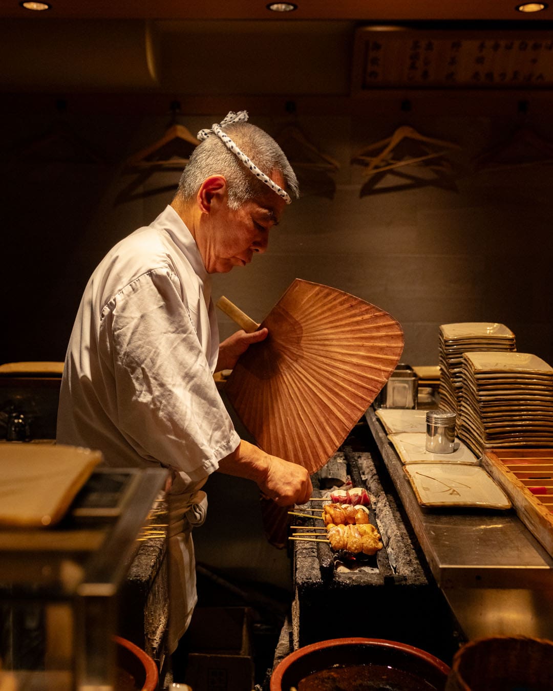 A chef working in Toriyoshi Nakameguro.