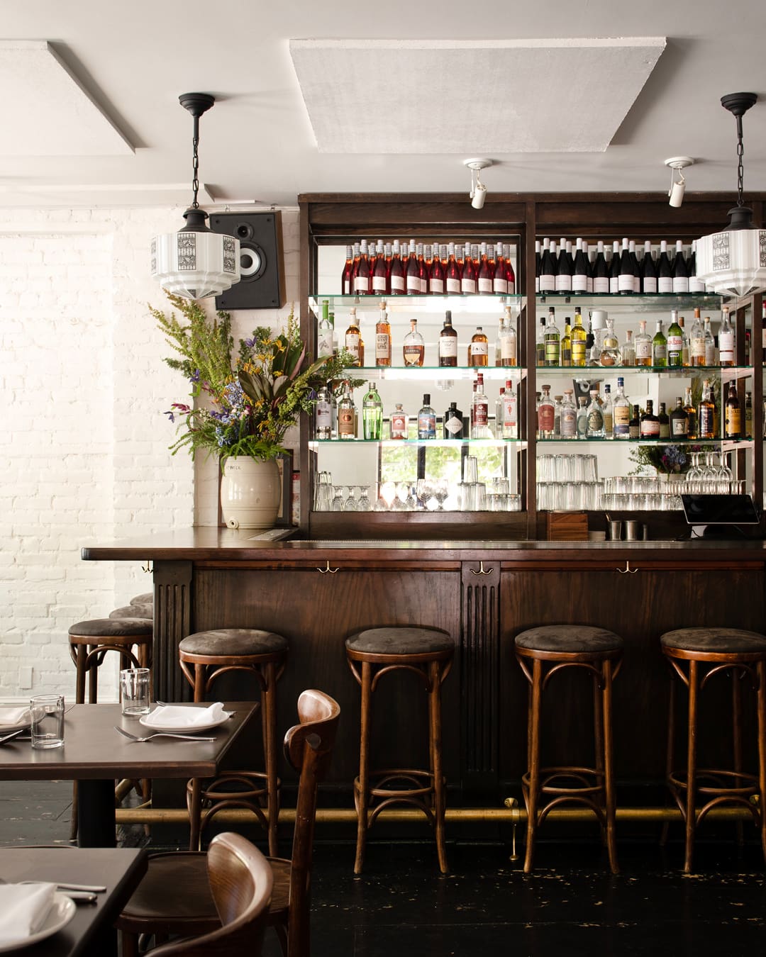 The best restaurants in Greenpoint | The wooden bar top at Chez Ma Tante