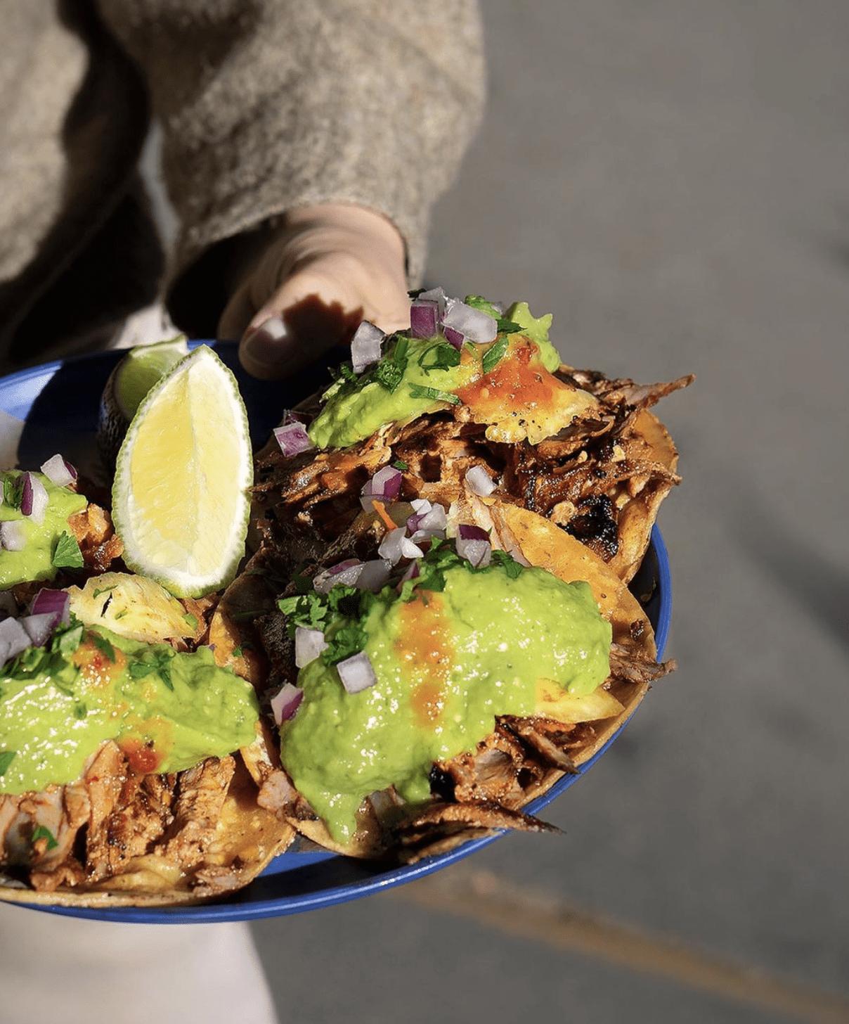 Loaded tacos at Taqueria Ramirez in New York