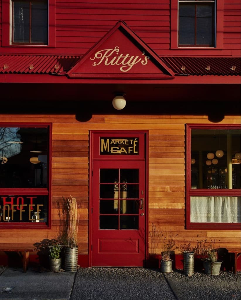 The best restaurants in Hudson NY | The red wooden exterior of Kitty's 