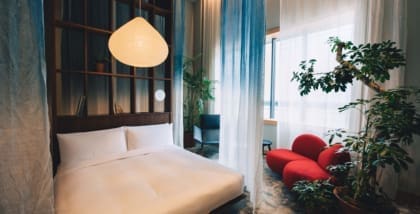 The best hotels in Tokyo | A bedroom at K5, mixing Scandinavian and Japanese design influences
