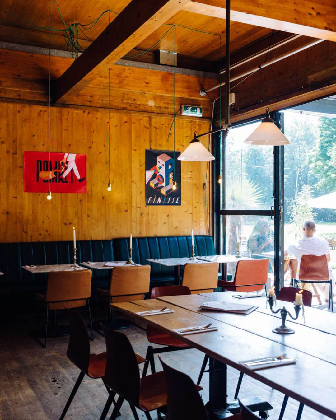 The best restaurants and bars in Amsterdam Noord | The wood-panelled interior of Pompet