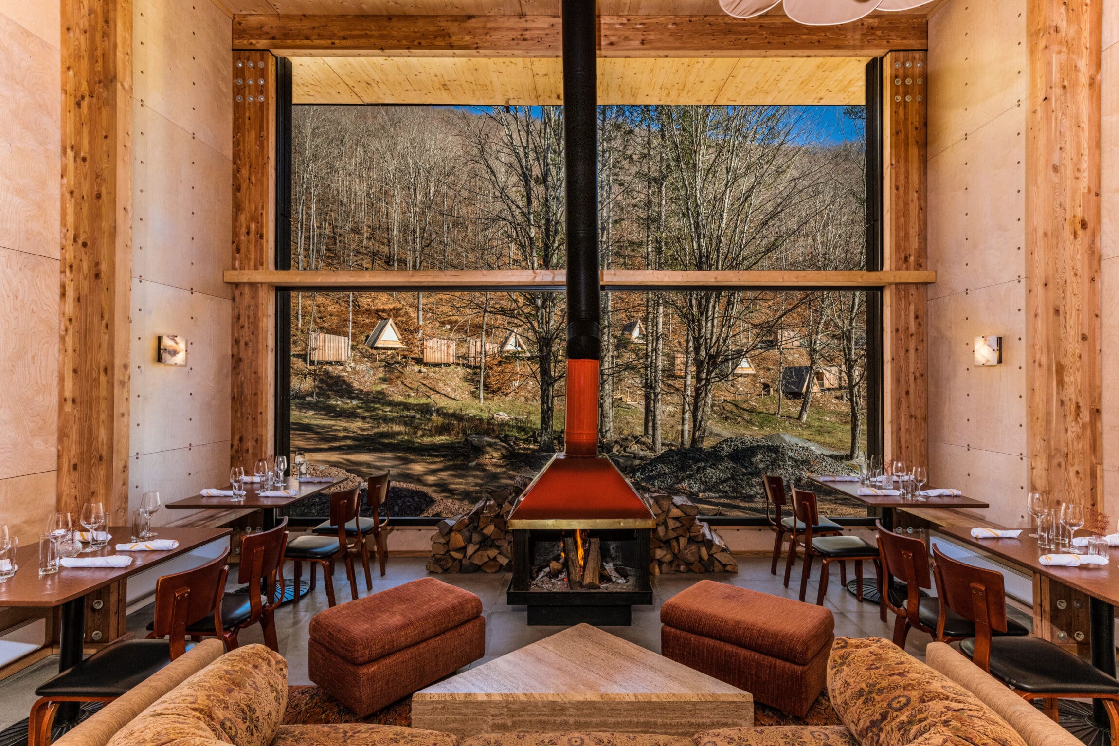 The biggest travel trends for 2024 | Eastwind Oliverea Valley hotel in Catskills, with views of the woods
