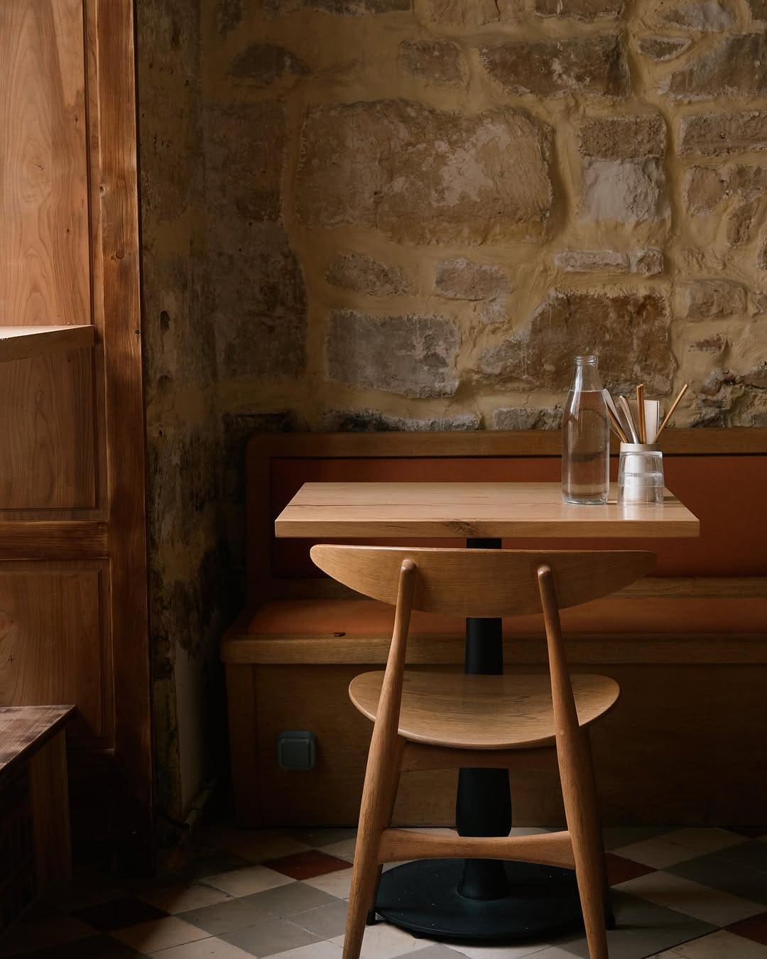Exposed brick and wooden interiors at Mokoloco