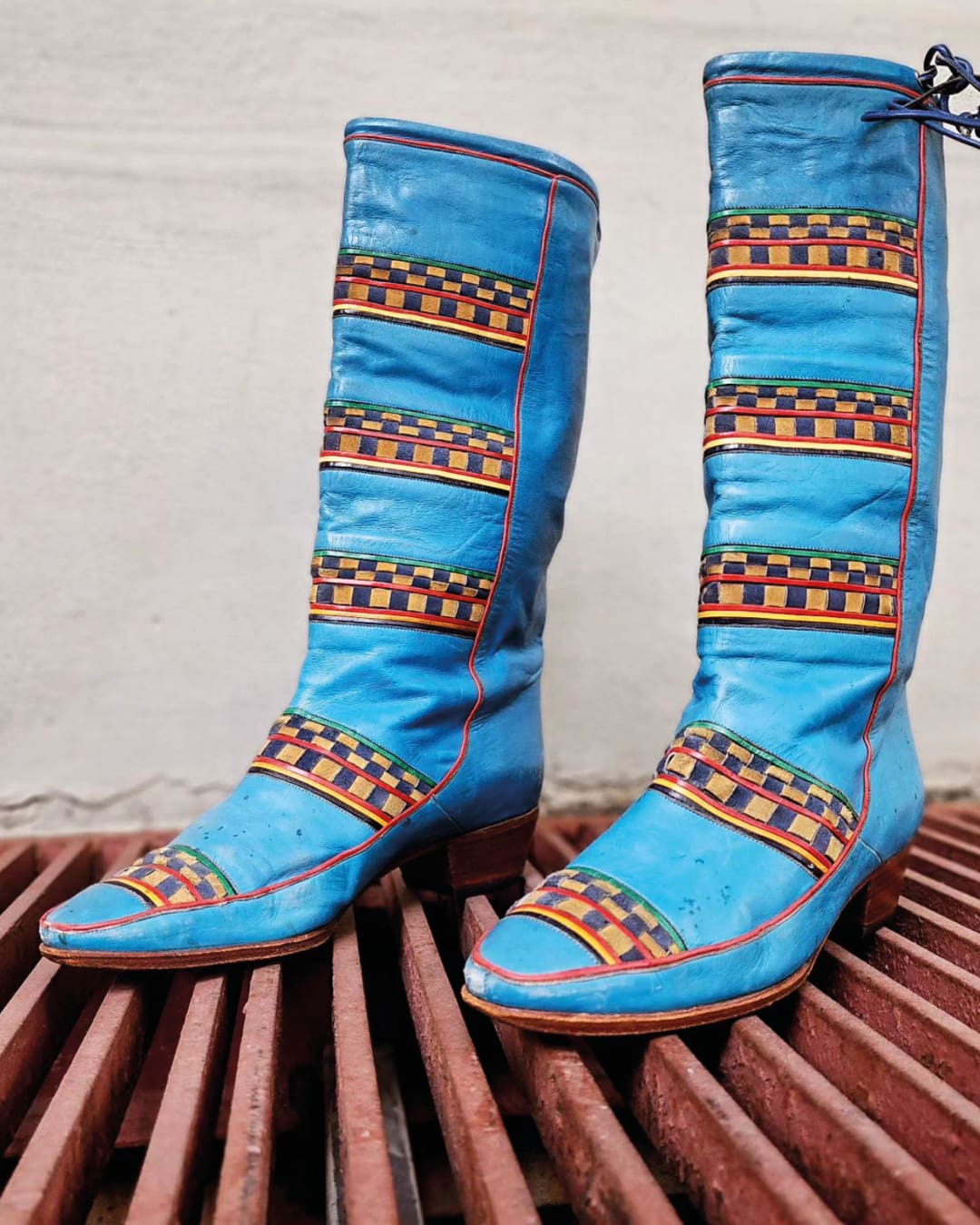 The best vintage stores in New York | a pair of blue boots from City Opera Thrift Shop