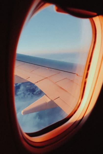 A view from an airplane window, photography by Wesley Tingey