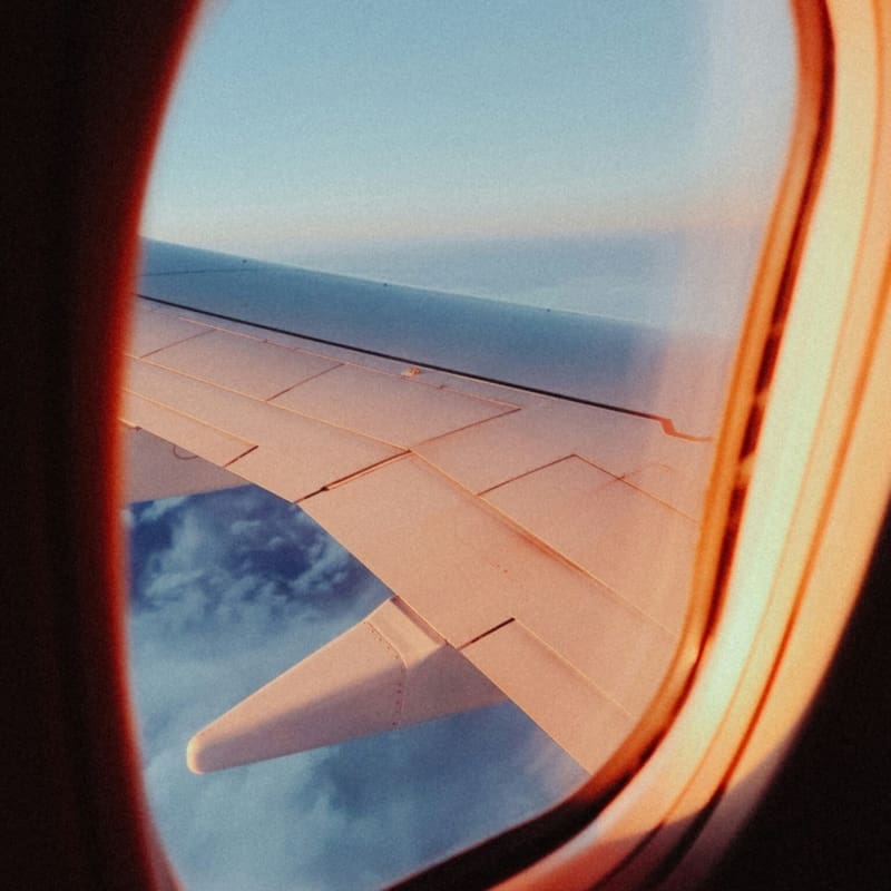 A view from an airplane window, photography by Wesley Tingey