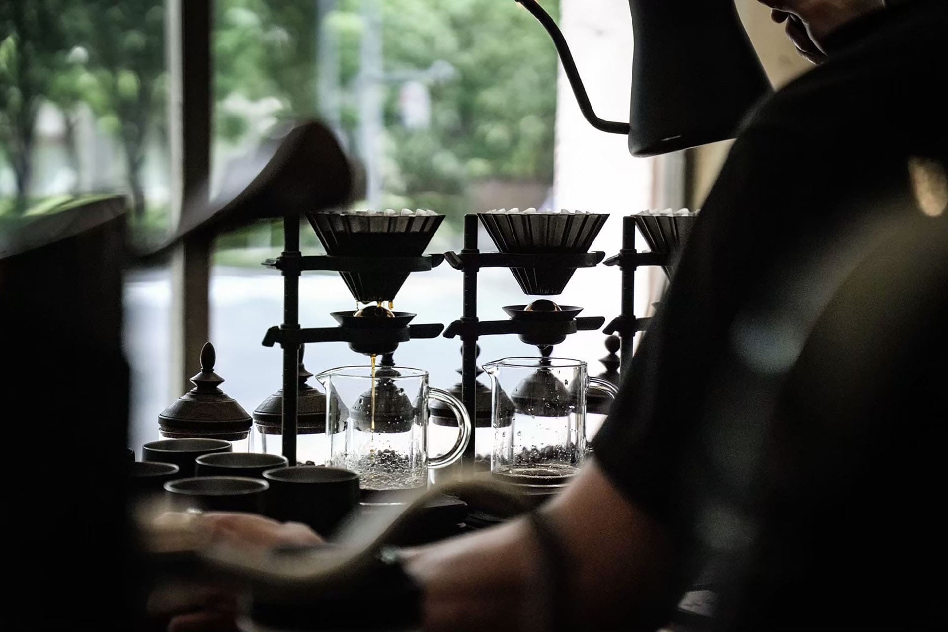 Pour overs at Glitch Coffee & Roasters