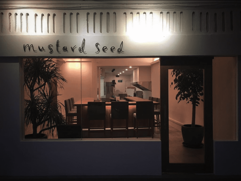 A street view of Mustard Seed restaurant in Singapore.