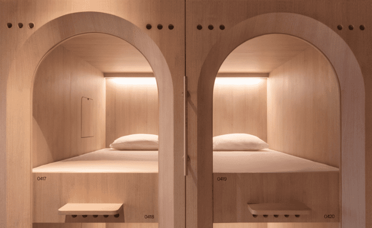 Beds at Kinn Capsule Singapore.