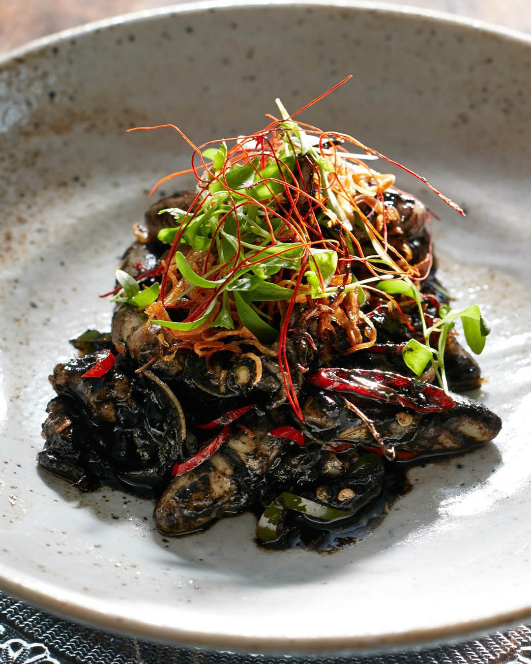 A salad served at Candlenut restaurant, Singapore.