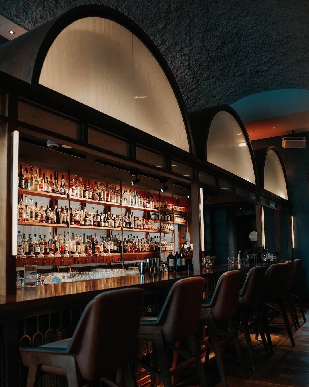 An arched bar design at Origin cocktail bar, Singapore