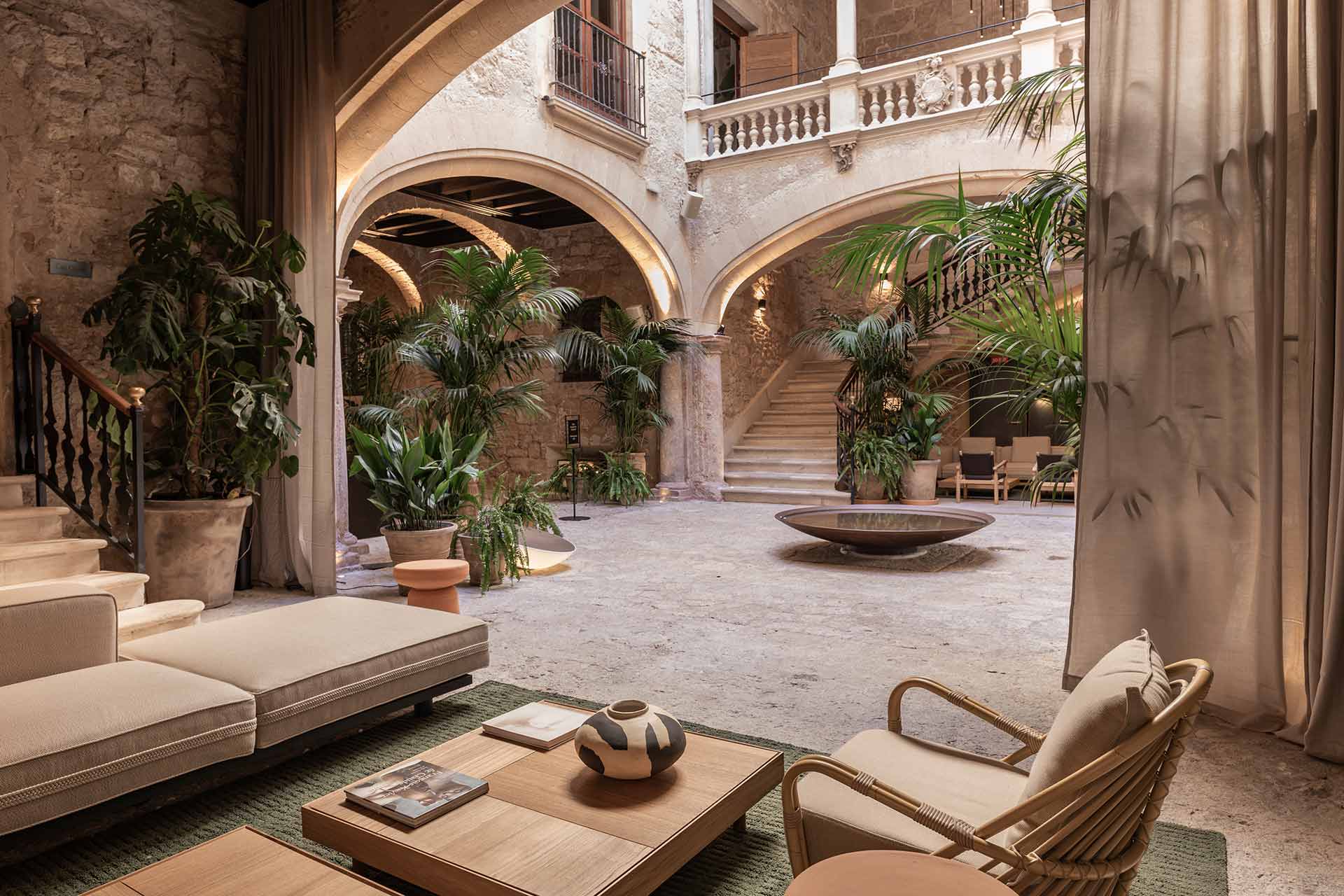 Lobby at the Nobis Hotel Palma, defined by its greenery