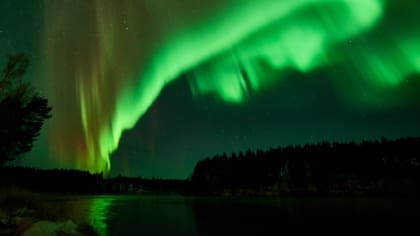 The Northern Lights as seen at the Arctic Retreat, Sweden