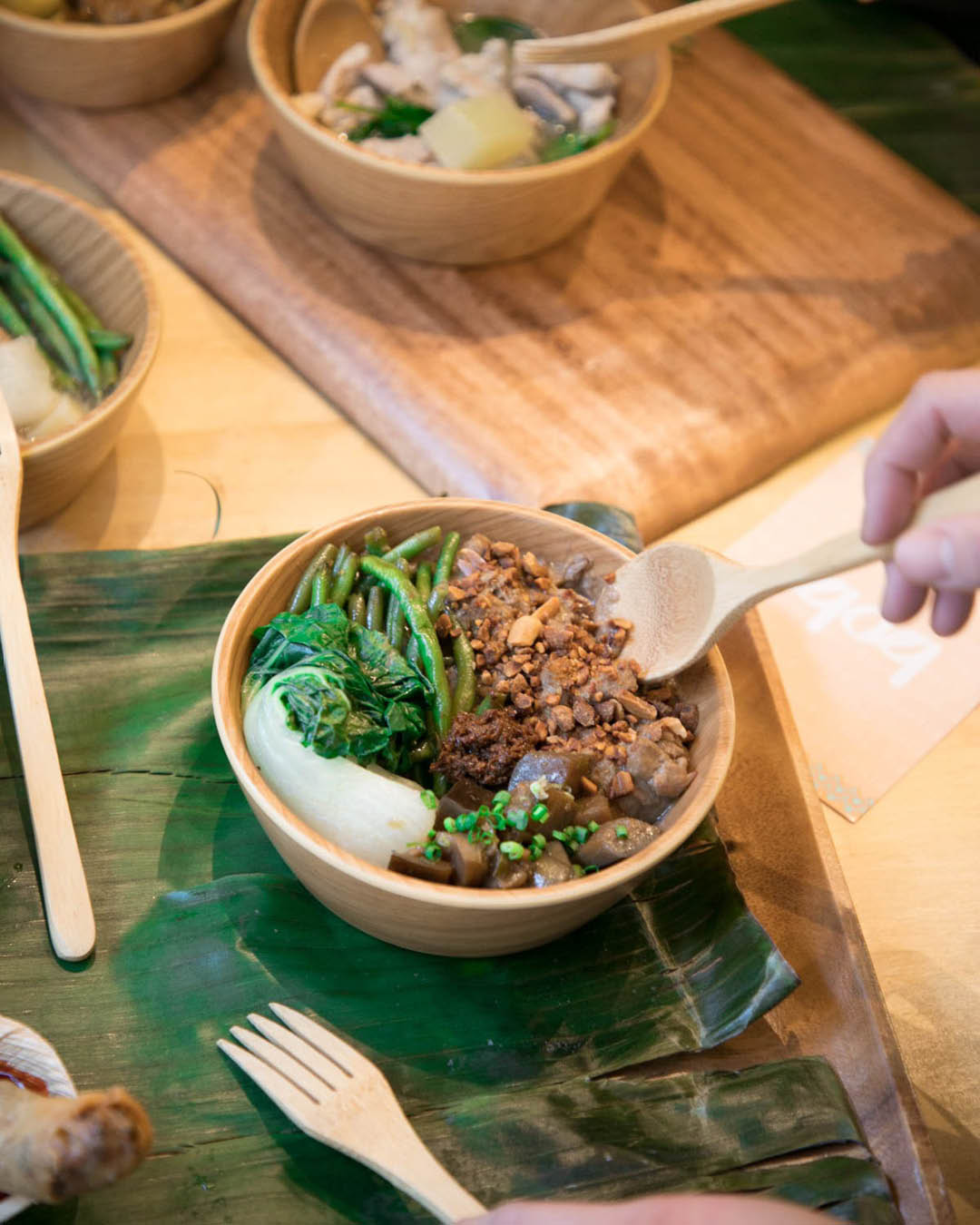 Meat dish in bowl at Bobi