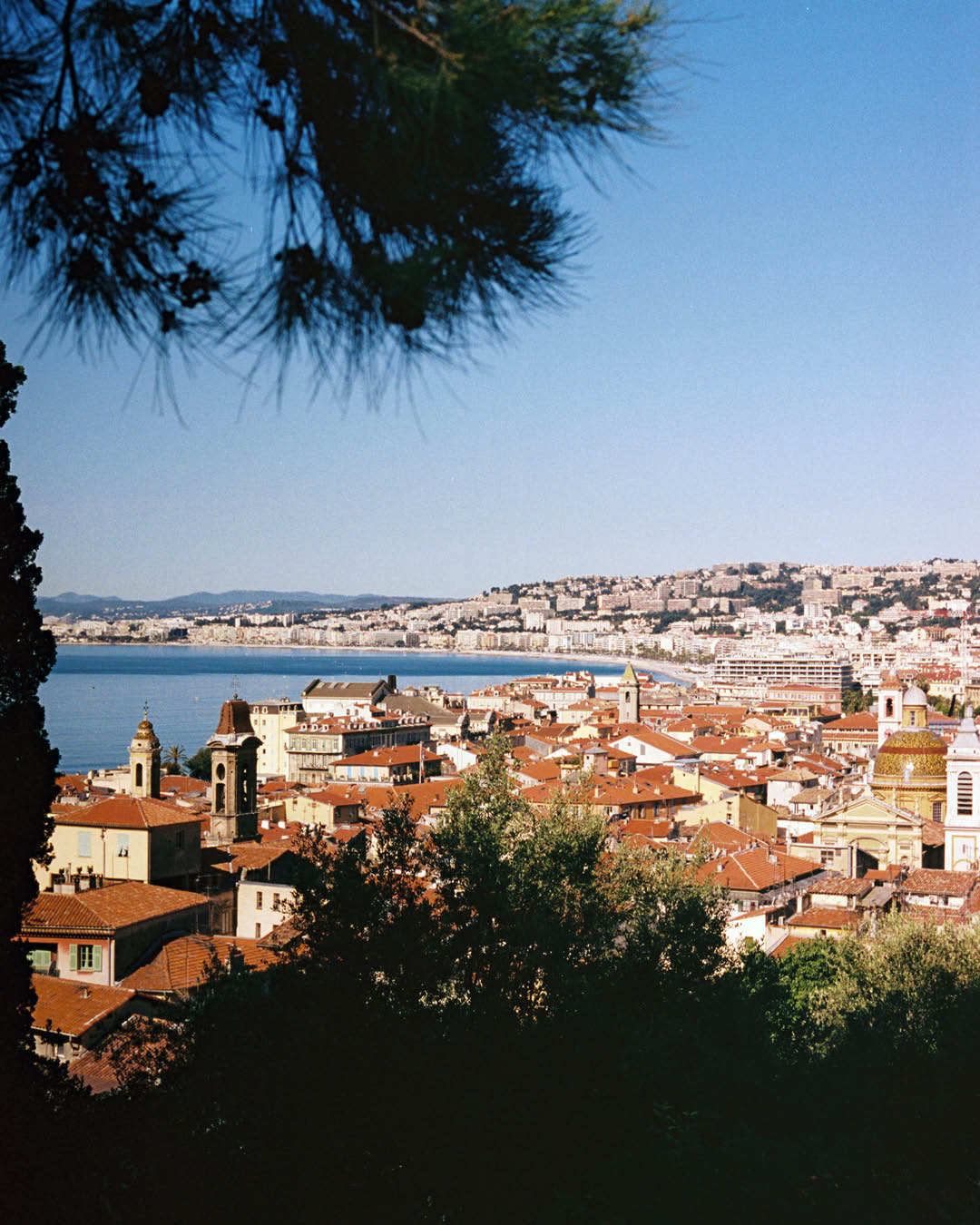 The sparkling sea and city of Nice seen from Hotel du Couvent