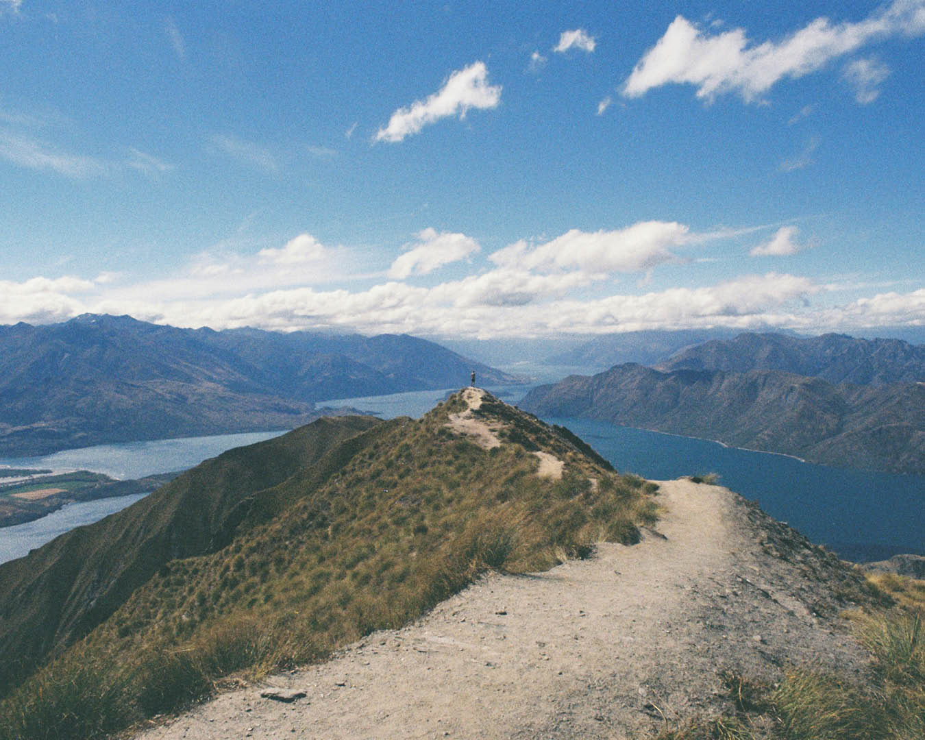 A stunning landscape with a rugged mountain ridge 