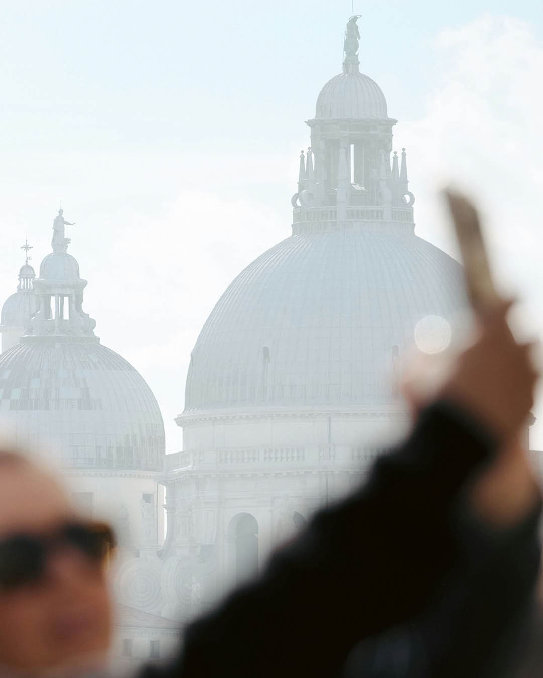 Tourist taking a selfie in Venice