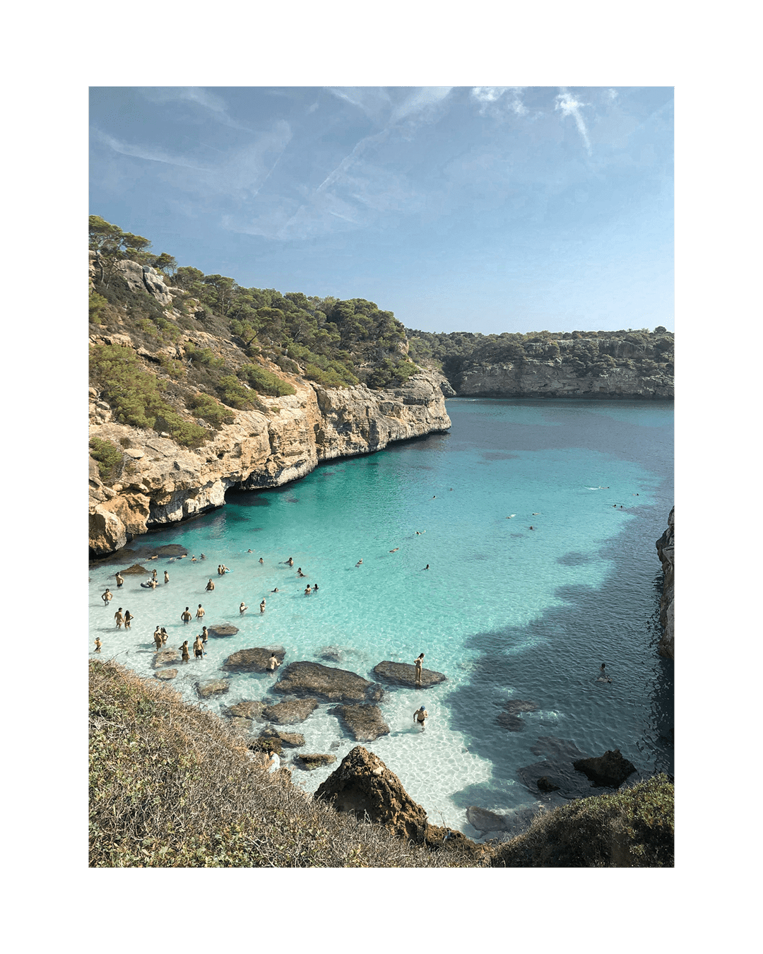 Aerial shot of Caló des Moro,Mallorca