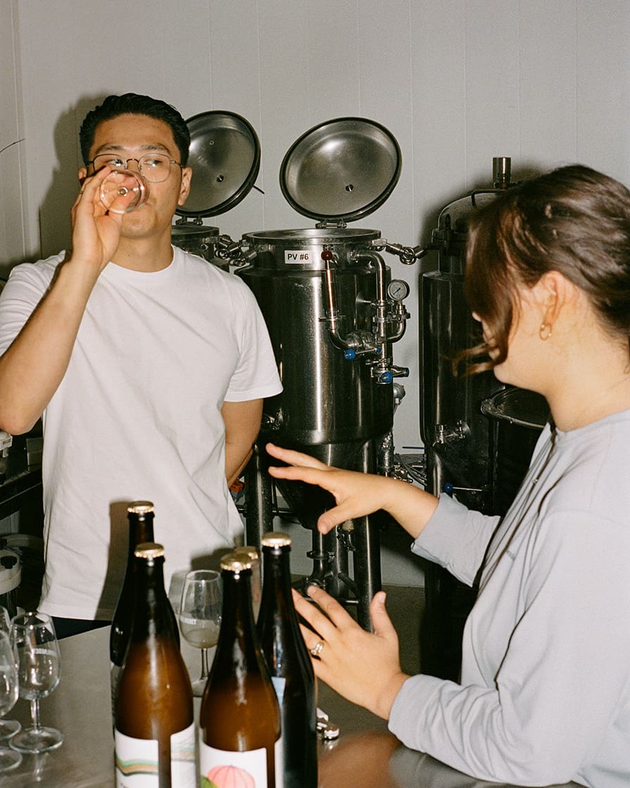 Chef Kristian Baumann in a sool distillery in Copenhagen