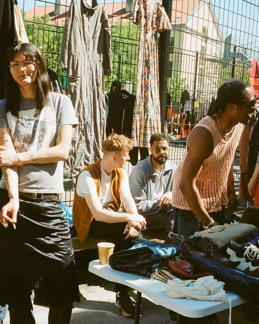 Shoppers at Det Grønne Løppemarked in Copenhagen.