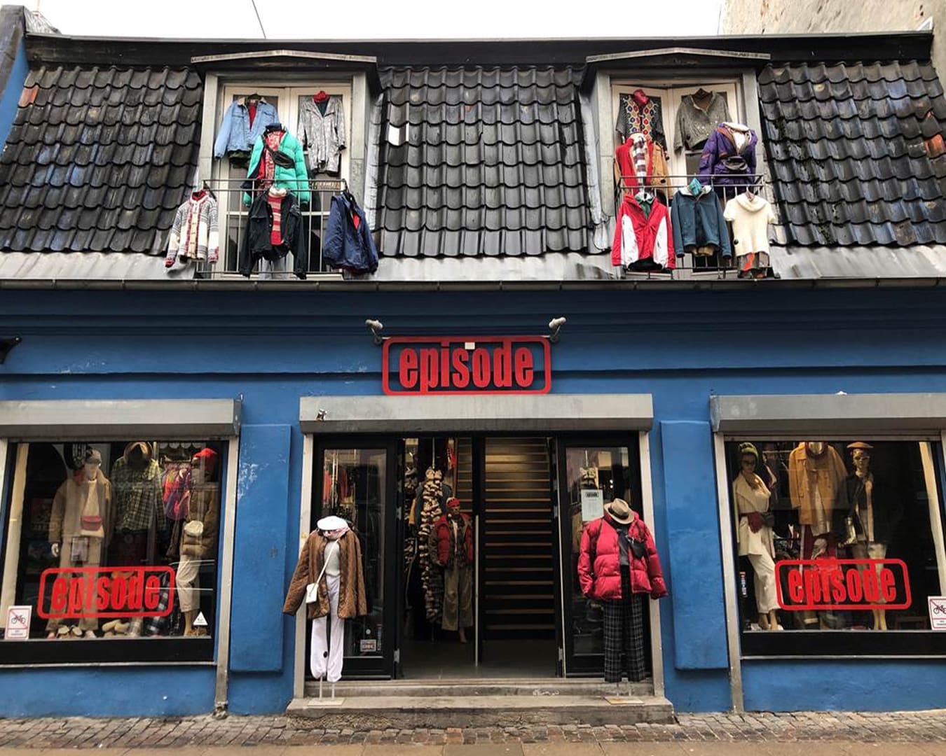 The shopfront at Episode vintage shop in Copenhagen.